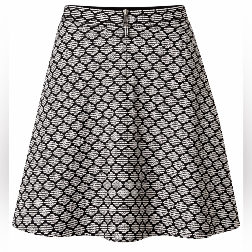 ZARA Woman Black & Ivory Textured A-Line Skirt | Size M - Picture 1 of 6